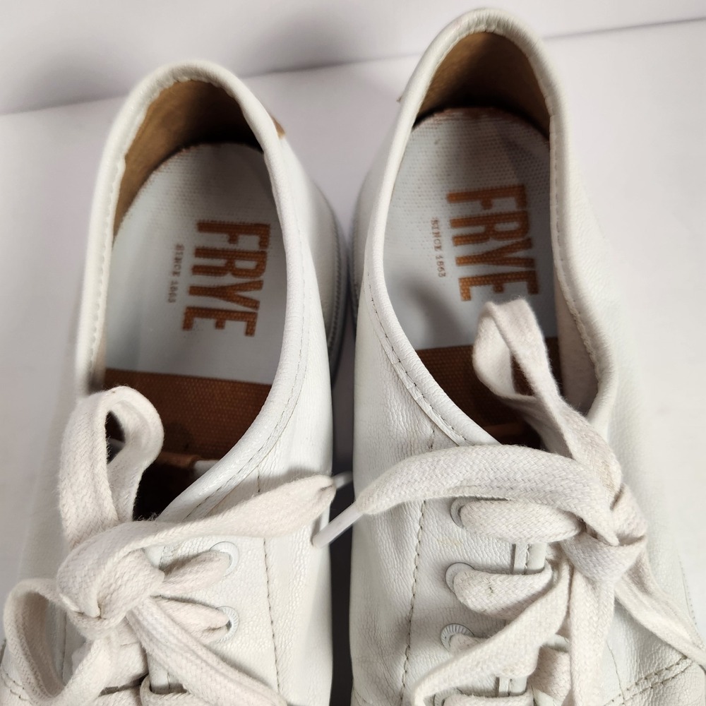 Frye Gia Women's Low Lace White Leather Sneakers Size 8.5M - Picture 8 of 9